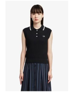 【FRED PERRY】（フレッドペリー）Slee veless Knitted Polo Shirt