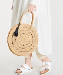 【MAISON N.H PARIS（メゾンエヌアッシュパリ）】 ラフィア サークルバッグ