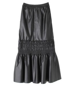UN3D. エコレザースカート　ブラック