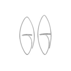 Diamond Bar Oval Earring