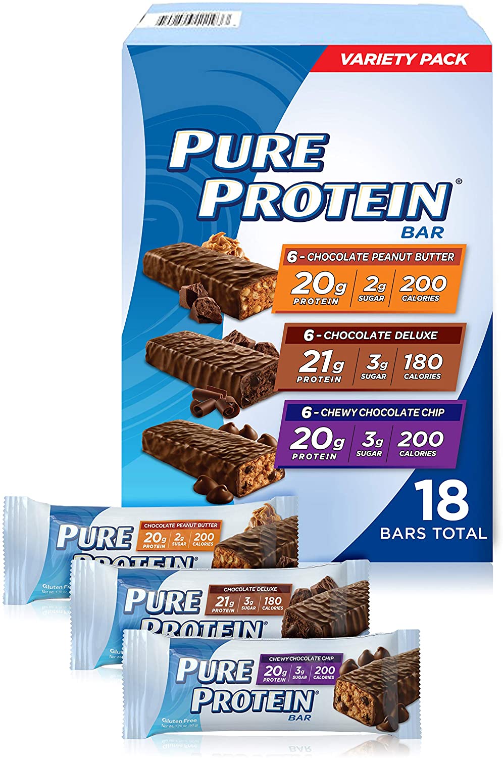 Pure Protein High Protein Bar Variety -18/1.76 oz. 　プロテイン　バー　20g Protein バラエティパック　18本 [海外直送品]