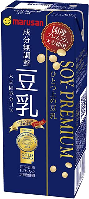 マルサン ソイプレミアムひとつ上の豆乳 成分無調整 