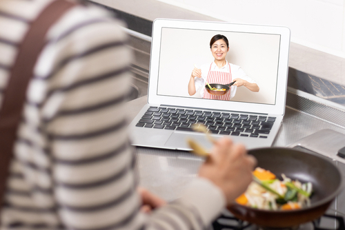 Woman,Learning,In,An,Online,Cooking,Class