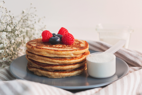 Collagen,Powder,Recipes,Concept.,Pancakes,Made,With,Collagen,Or,Protein