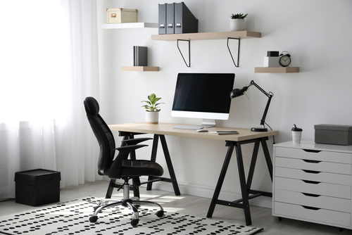 Comfortable,Office,Chair,Near,Table,With,Modern,Computer